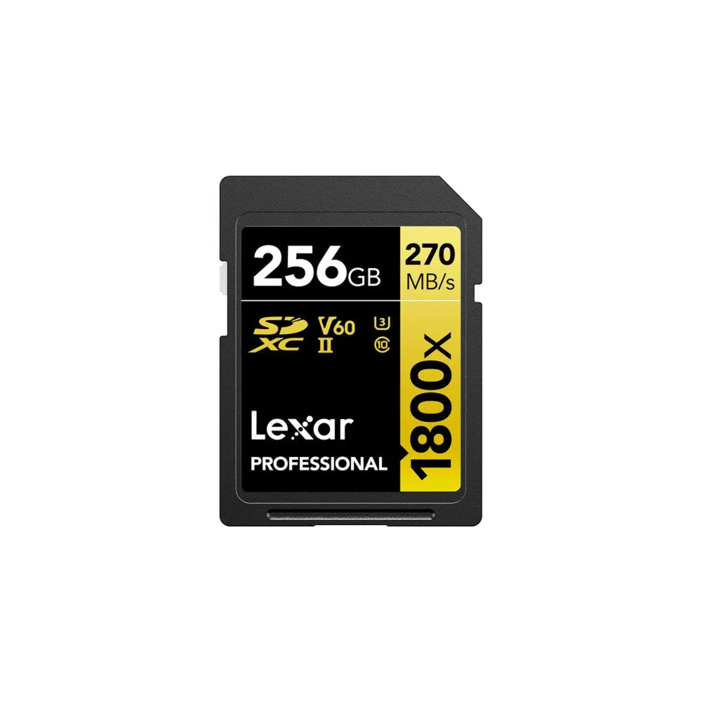 Lexar 256GB Professional 1800x UHS-II SDXC Memory Card (GOLD Series) - Lexar - VisionSounds South Africa