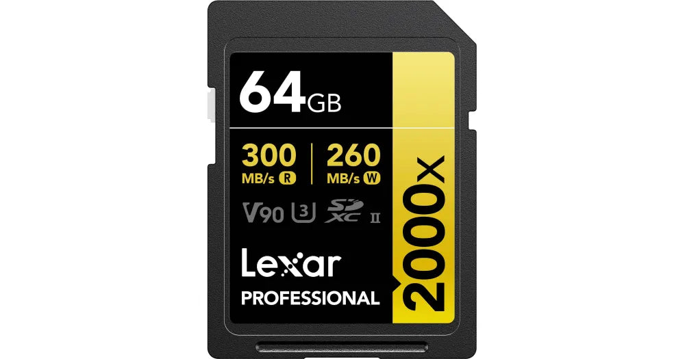 Lexar 64GB Professional 2000x UHS-II SDXC Memory Card (GOLD Series) - Lexar - VisionSounds South Africa