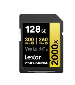 Lexar 128GB Professional 2000x UHS-II SDXC Memory Card (GOLD Series) - Lexar - VisionSounds South Africa