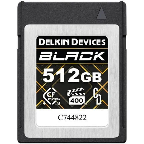 Delkin Devices Black 512GB VPG400 CFexpress Type B 4.0  Memory Card (3600 MB/s Read, 3200 MB/s Write) - Delkin - VisionSounds South Africa