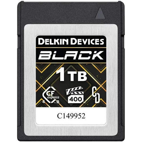 Delkin Devices Black 1TB VPG400 CFexpress Type B 4.0  Memory Card (3630 MB/s Read, 3130 MB/s Write) - Delkin - VisionSounds South Africa