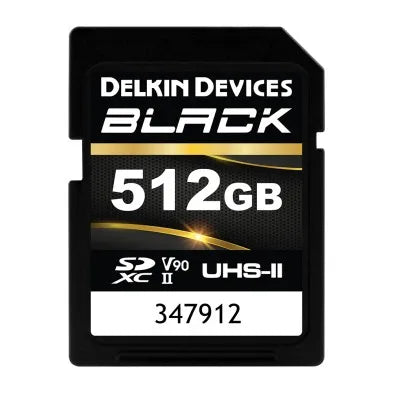 Delkin Devices Black 512GB UHS-II (V90) Rugged SD Cards (300 MB/s Read, 250 MB/s Write) - Delkin - VisionSounds South Africa