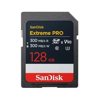 SanDisk  128GB Extreme PRO V90 UHS-II SD cards (300MB/s Read, 300MB/s Write) - SanDisk - VisionSounds South Africa