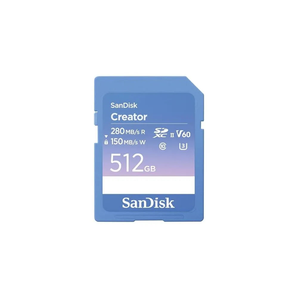 SanDisk  Creator SD UHS-II Card - 512GB (280MB/s Read, 150MB/s Write) - SanDisk - VisionSounds South Africa