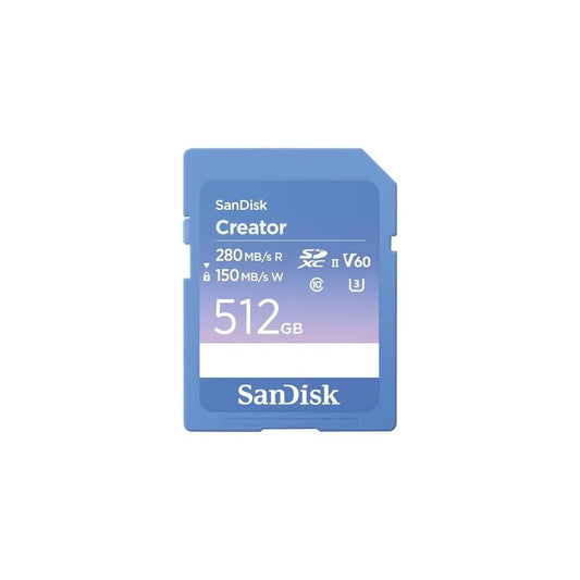 SanDisk  Creator SD UHS-II Card - 512GB (280MB/s Read, 150MB/s Write) - SanDisk - VisionSounds South Africa