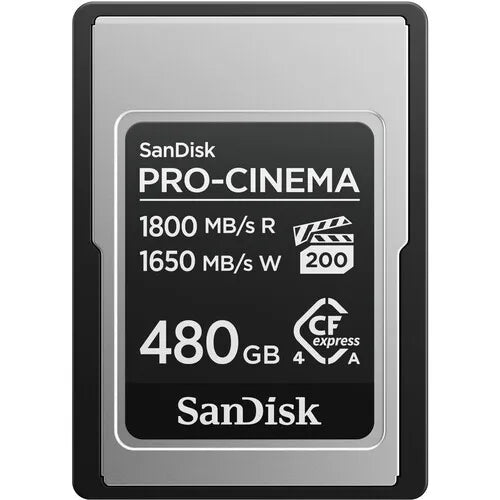SanDisk 480GB PRO-CINEMA CFexpress Type A Memory Card (1800MB/s Read, 1650MB/s Write) - SanDisk - VisionSounds South Africa