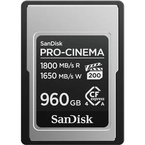 SanDisk 960GB PRO-CINEMA CFexpress Type A Memory Card (1800MB/s Read, 1650MB/s Write) - SanDisk - VisionSounds South Africa