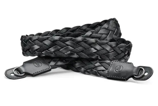 Leica Flat Braided Rayon and Leather Carrying Strap (Black) - Leica - VisionSounds South Africa