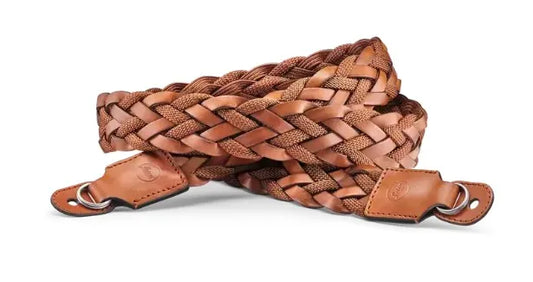 Leica Flat Braided Rayon and Leather Carrying Strap (Cognac) - Leica - VisionSounds South Africa