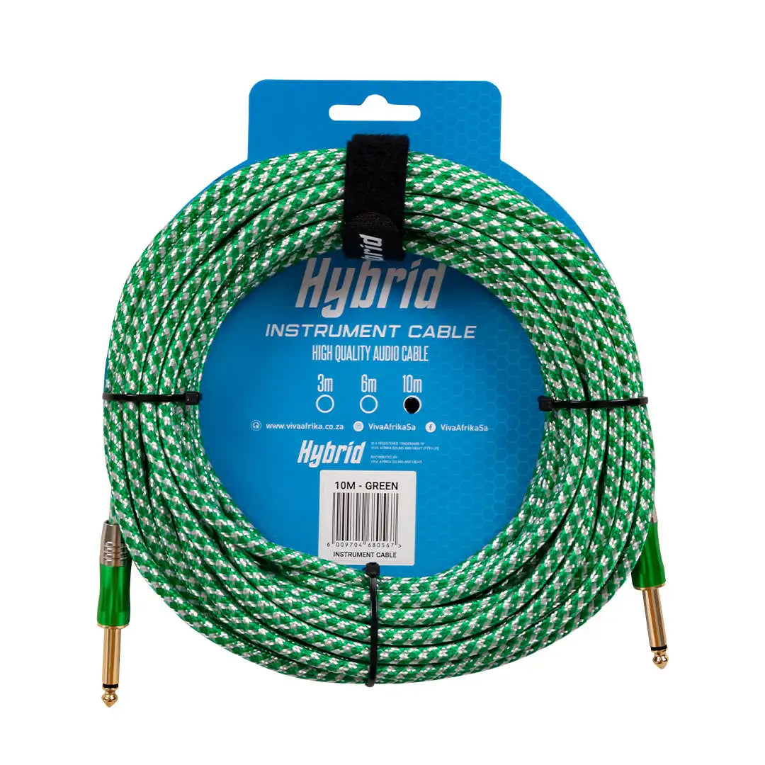 Hybrid Jack-Jack Green 10M Woven Instrument - Hybrid - VisionSounds South Africa