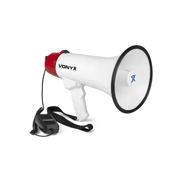 VONYX MEG045 MEGAPHONE 45W WITH RECORD SIREN USB BT BATTERY - VONYX - VisionSounds South Africa