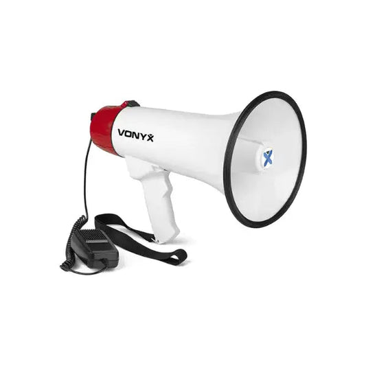 VONYX MEG045 MEGAPHONE 45W WITH RECORD SIREN USB BT BATTERY - VONYX - VisionSounds South Africa